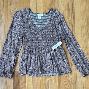 Women's cheetah print Peplum Top